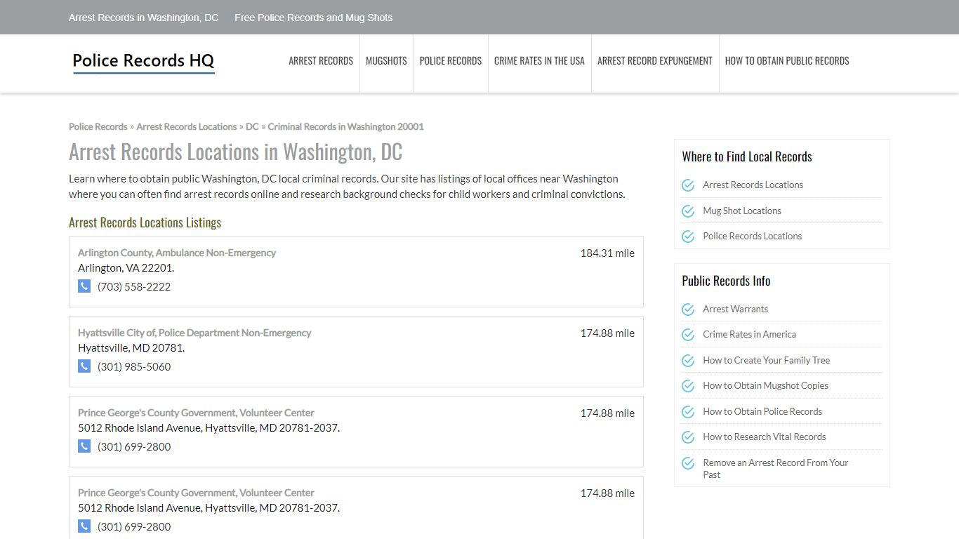 Arrest Records in Washington, DC - Free Police Records and ...
